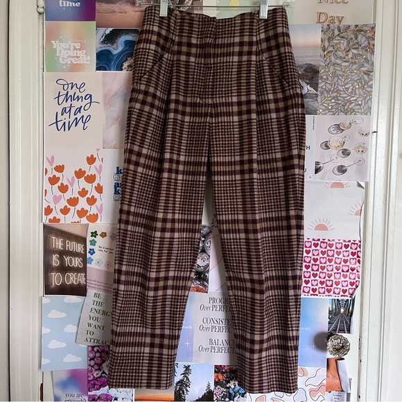 Aritzia fall cottage core plaid preppy office trousers - Picture 3 of 8